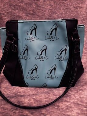 Cinderella Two-Tone Light Blue and Black Shoulder Bag